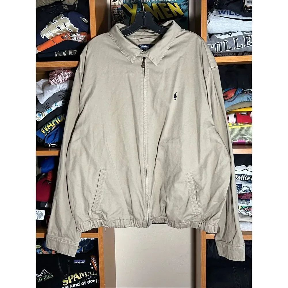 Vintage Polo Ralph Lauren Men’s Khaki Harrington Jacket 2XL